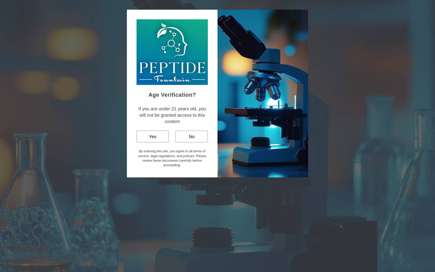 peptidefountain.net homepage screenshot
