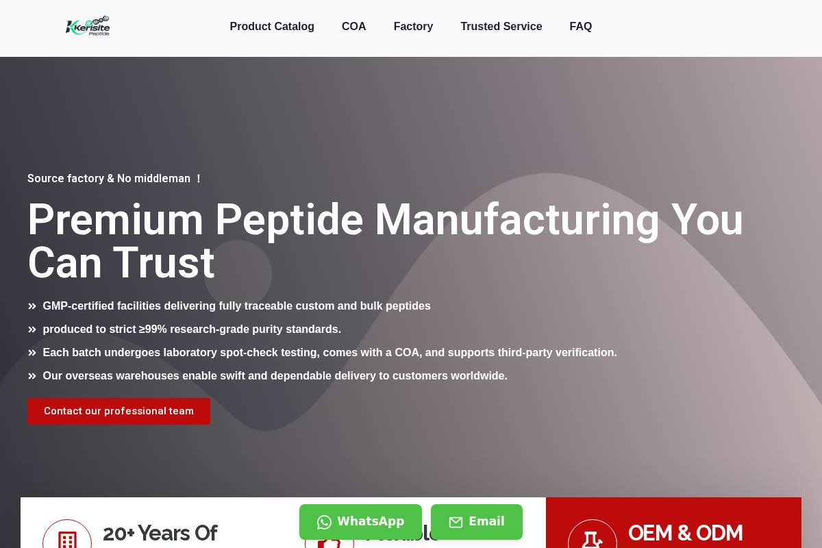 peptidekerisite.com homepage screenshot