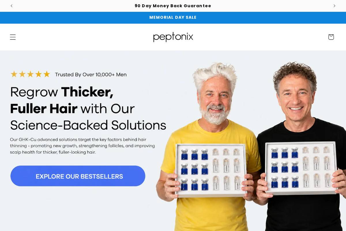 Peptonix homepage screenshot