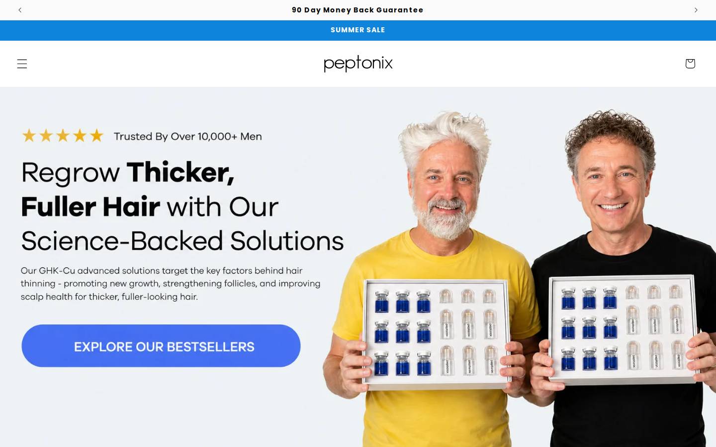 peptonixhair.store homepage screenshot