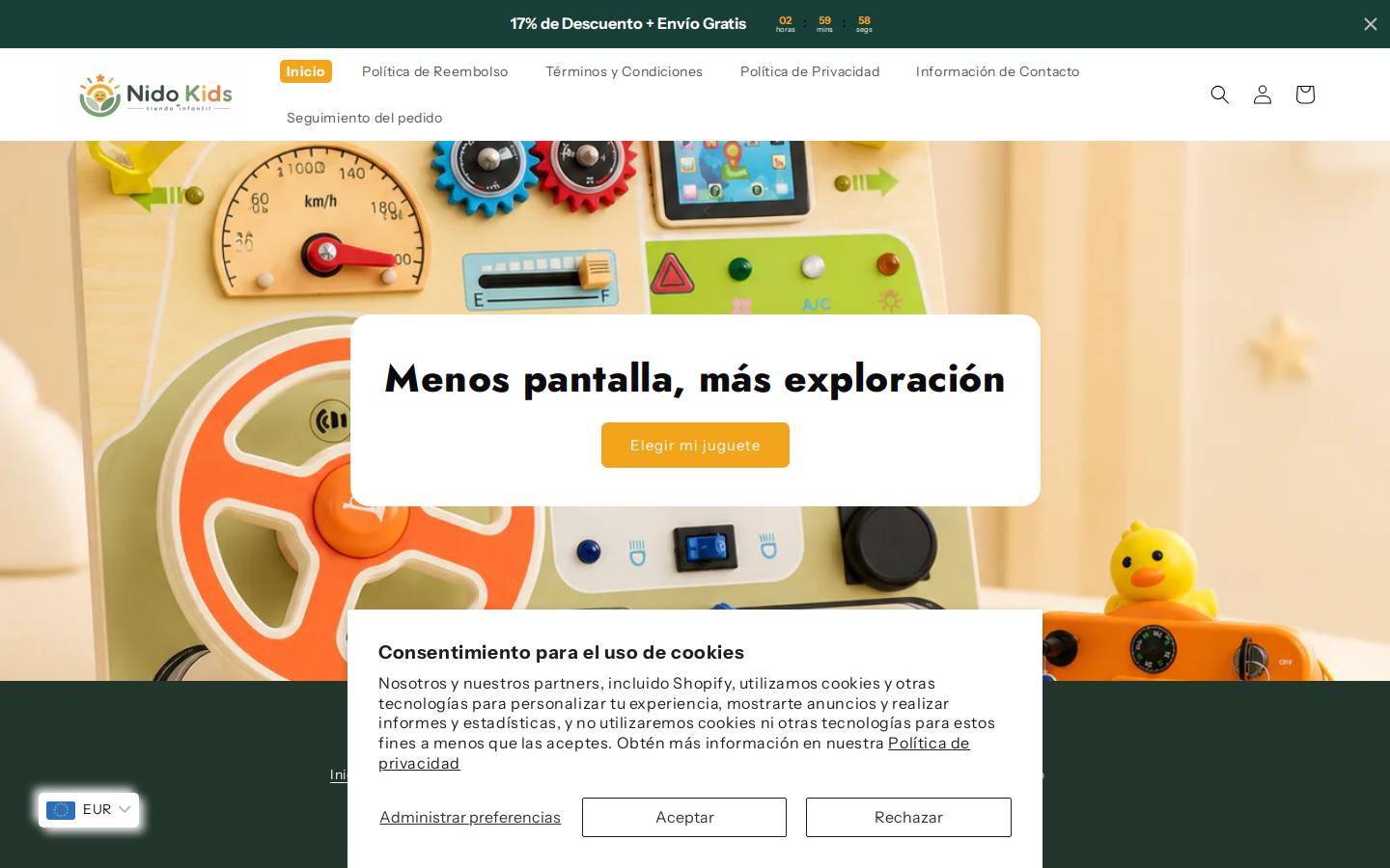 pequetoys.store homepage screenshot