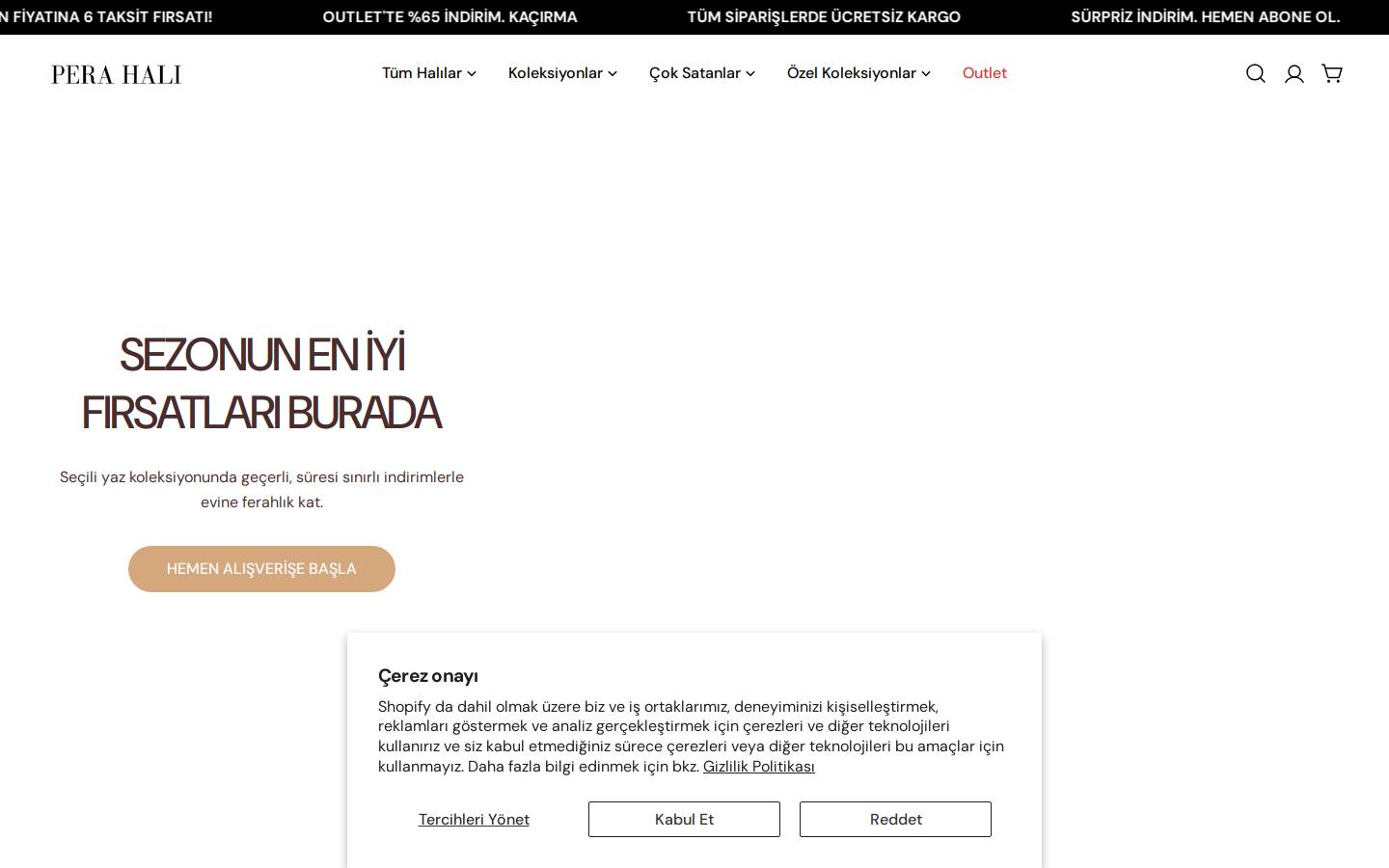 Pera Halı homepage screenshot