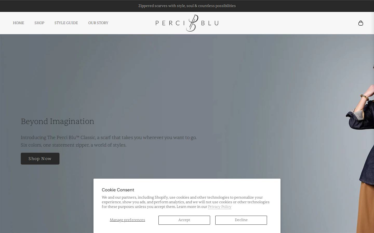 perciblu.com homepage screenshot
