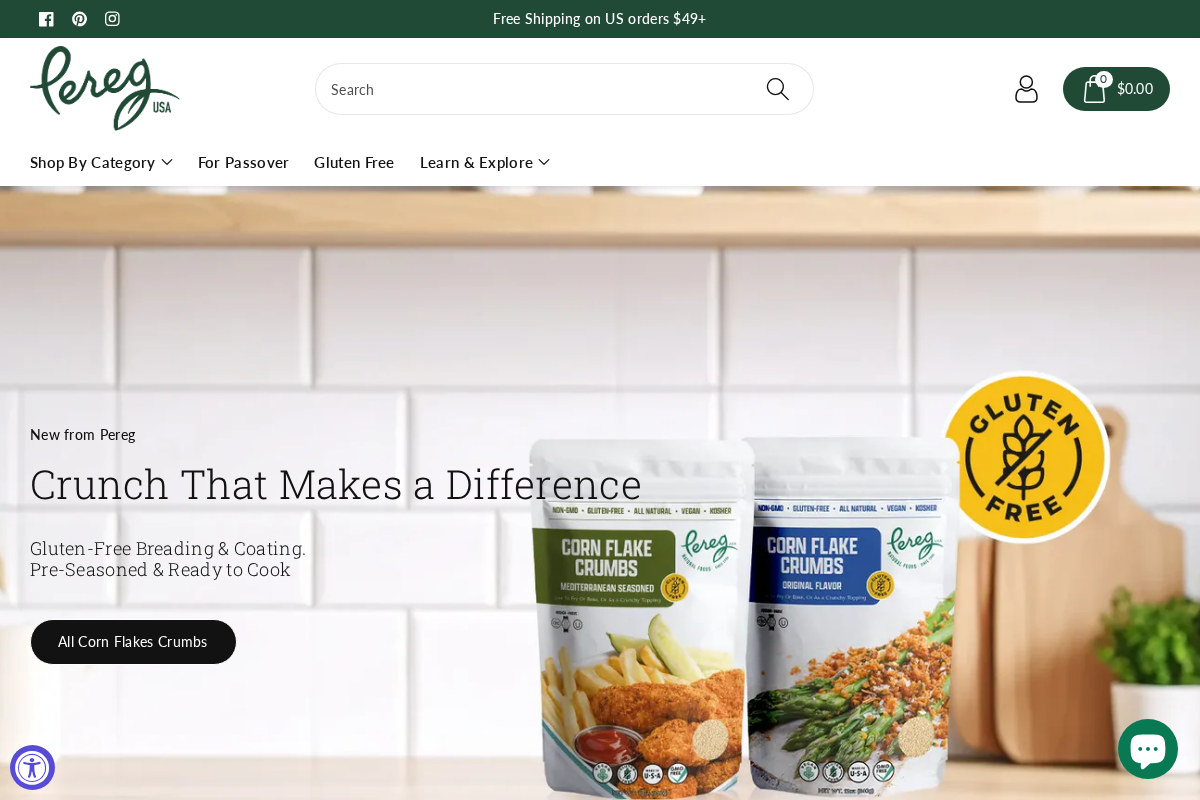 Pereg Natural Foods & Spices homepage screenshot