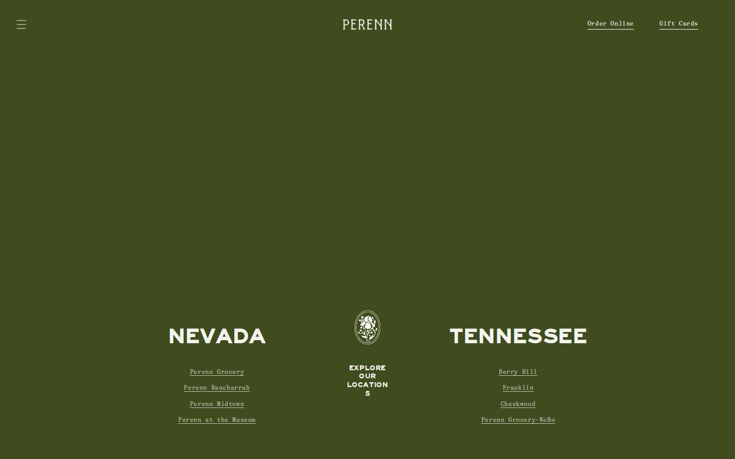 perennbakery.com homepage screenshot