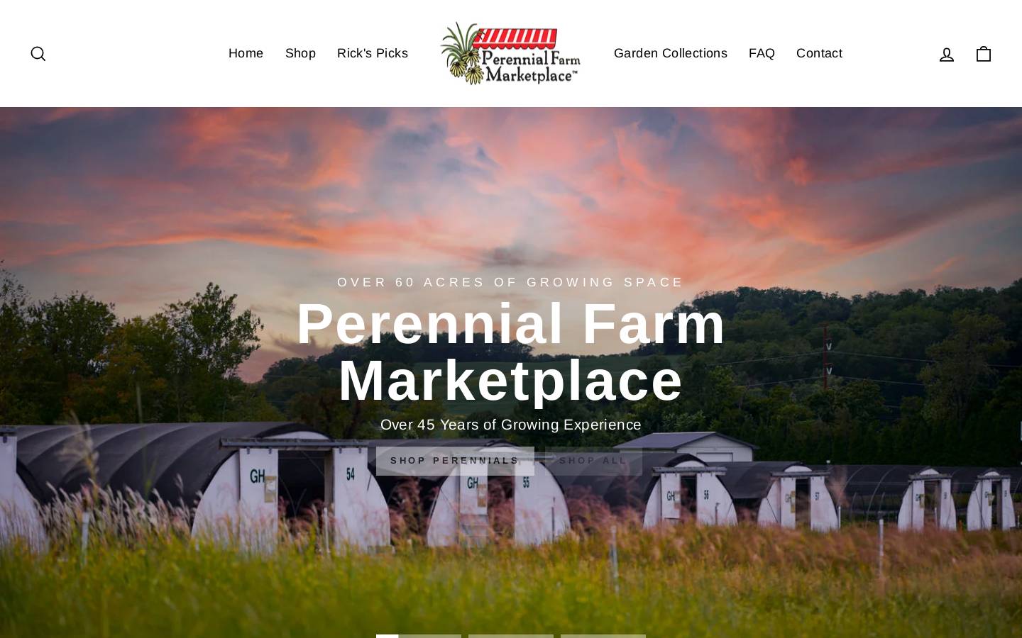 perennialfarmmarketplace.com homepage screenshot