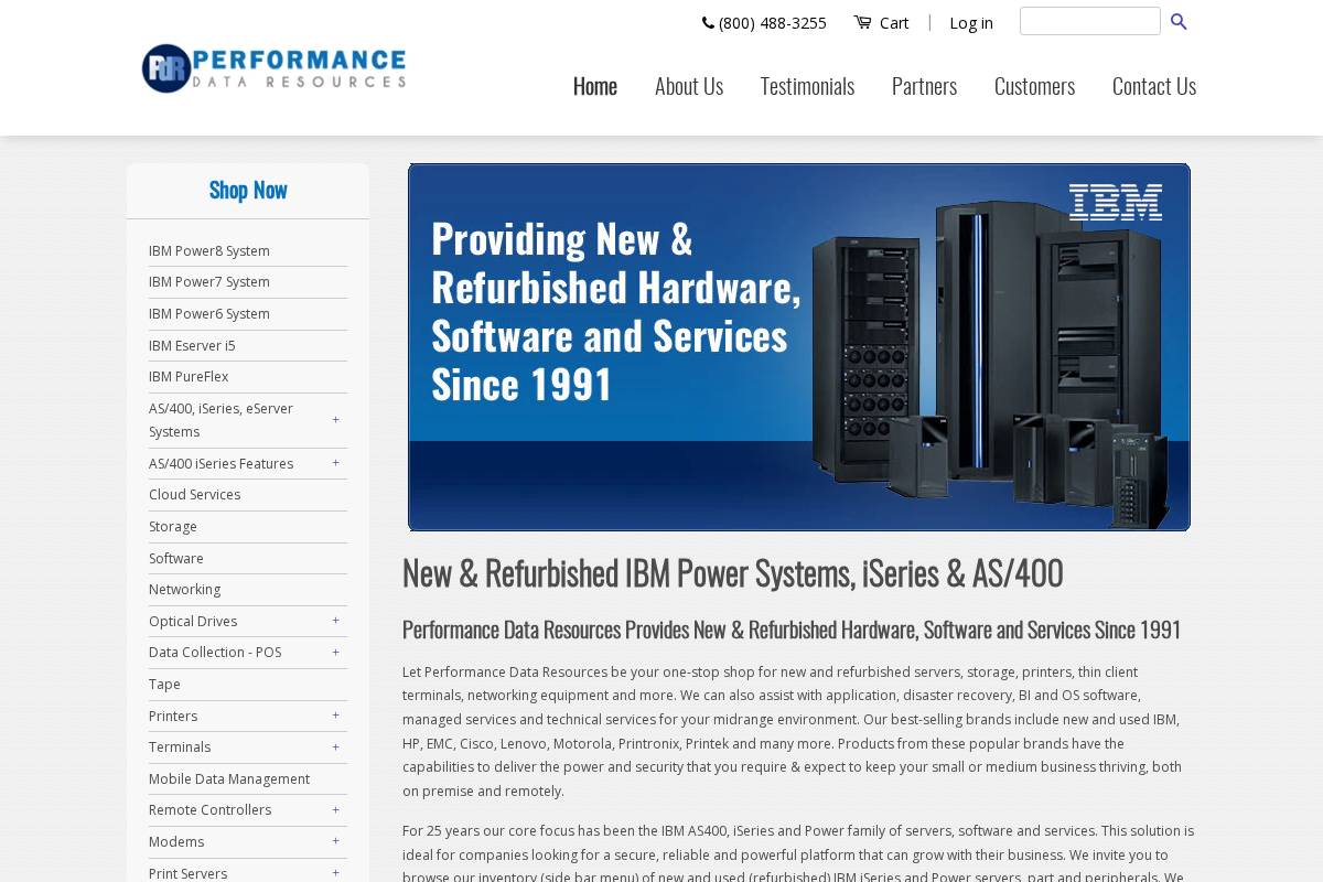 perfdata.com homepage screenshot