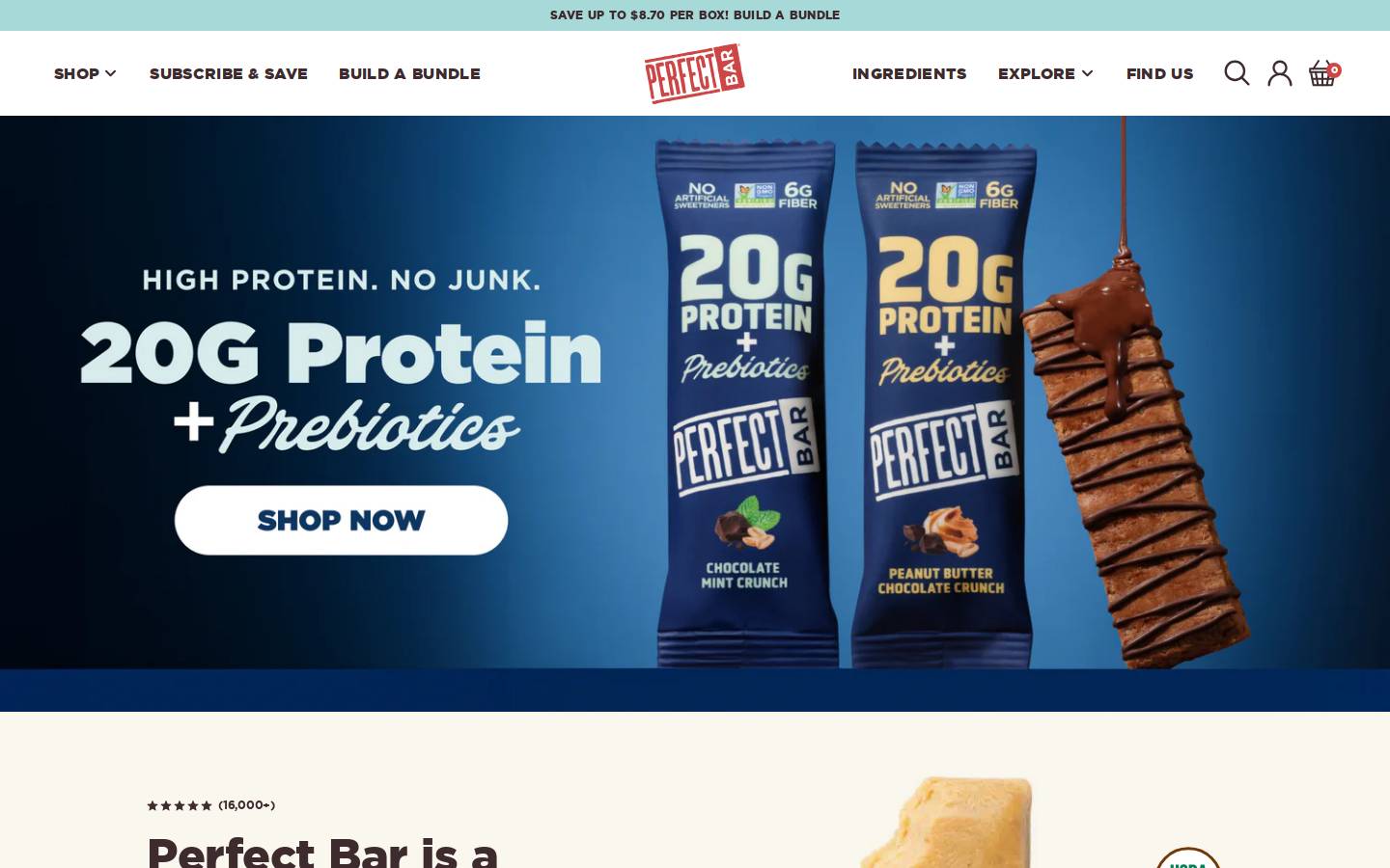 Perfect Bar homepage screenshot