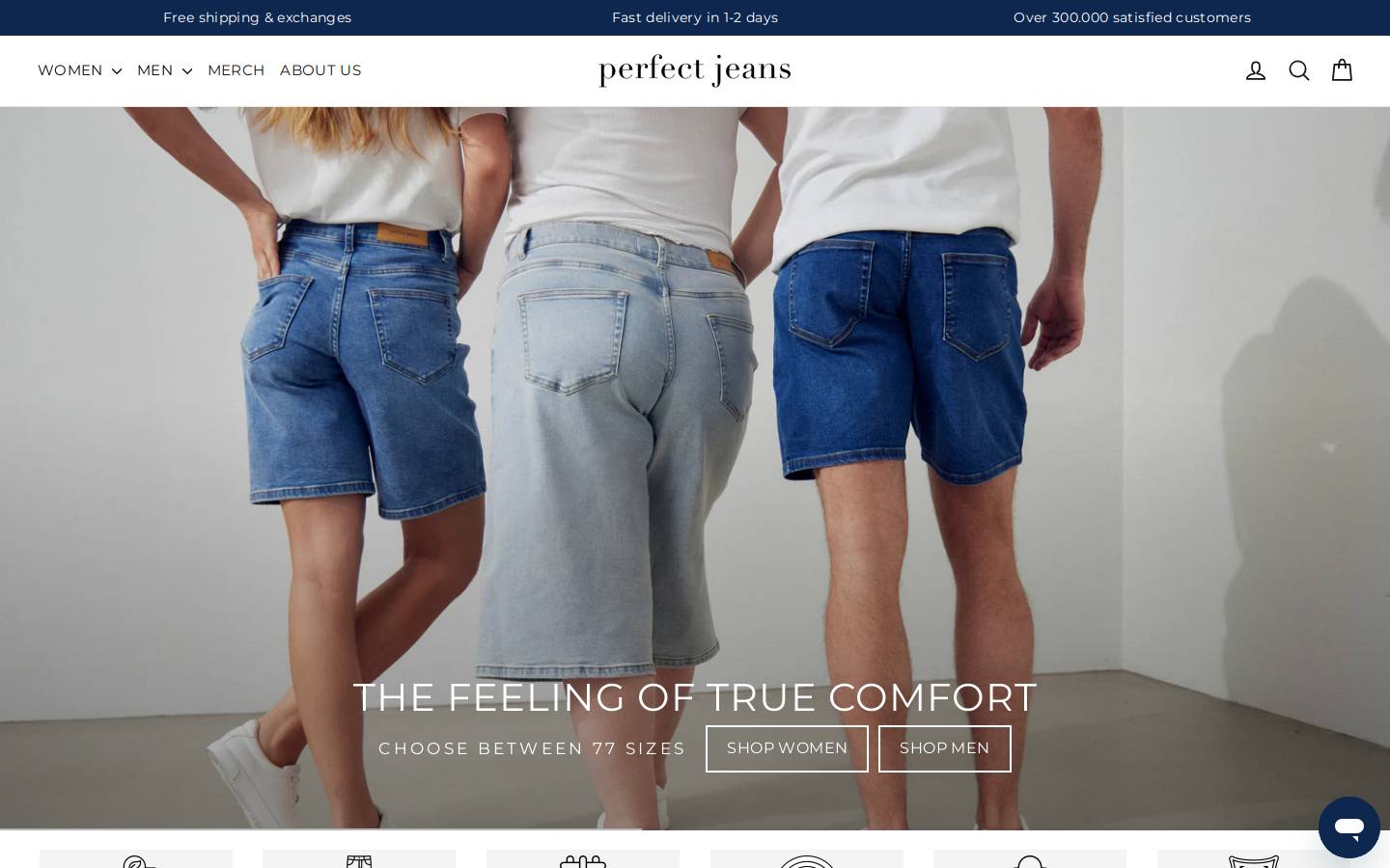 Perfectjeans.com homepage screenshot