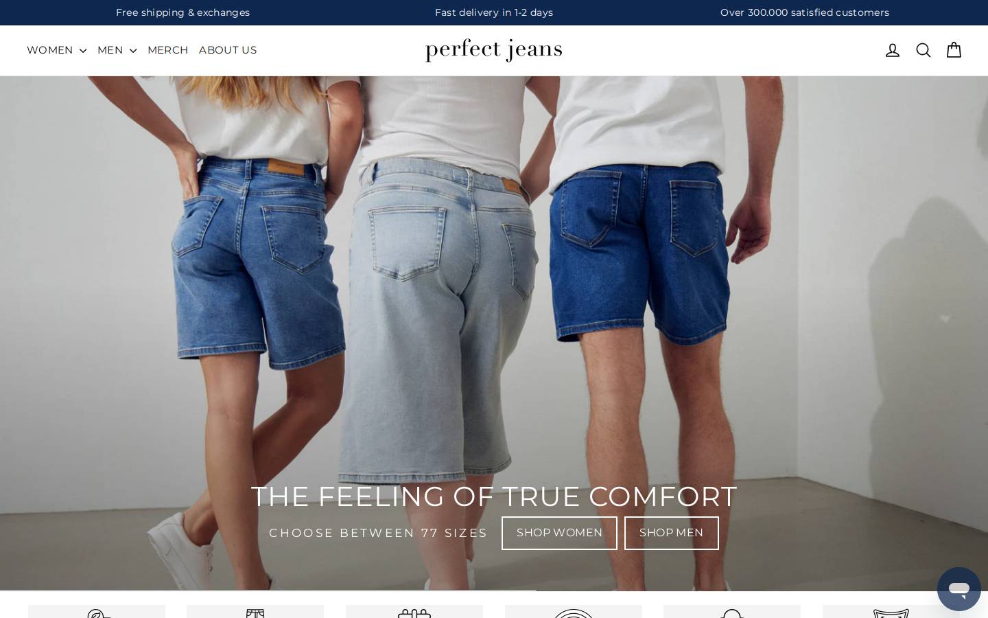 Perfectjeans.com homepage screenshot