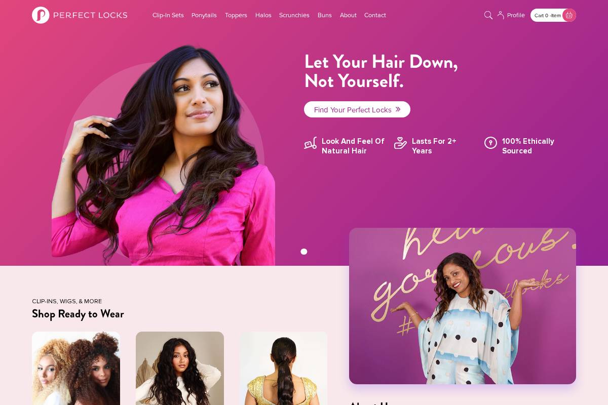 Perfect Locks homepage screenshot
