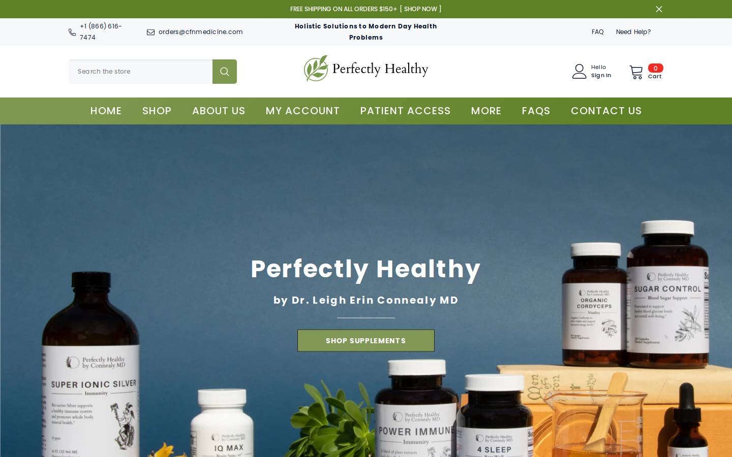 Perfectlyhealthy homepage screenshot