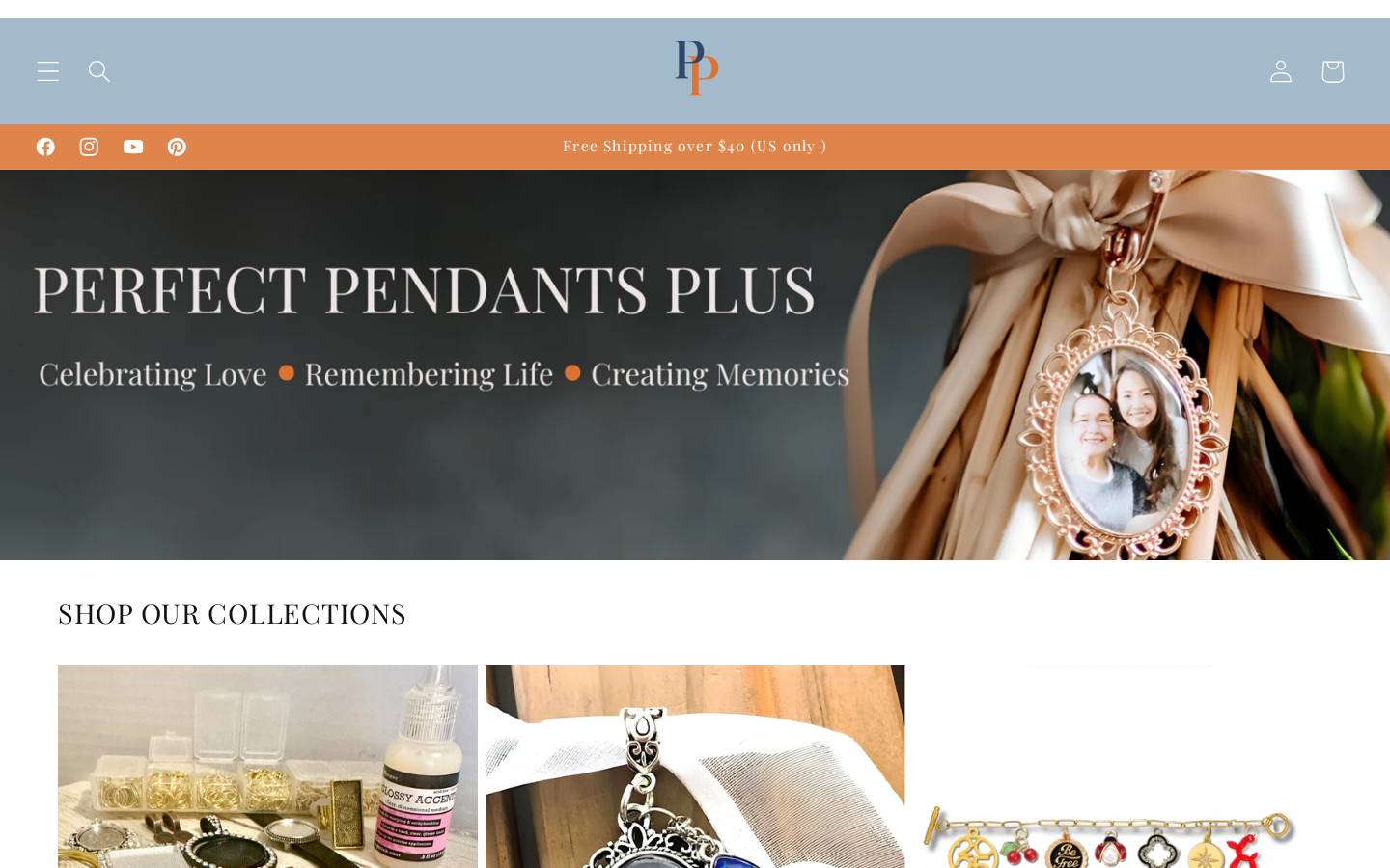 perfectpendantsplus.com homepage screenshot