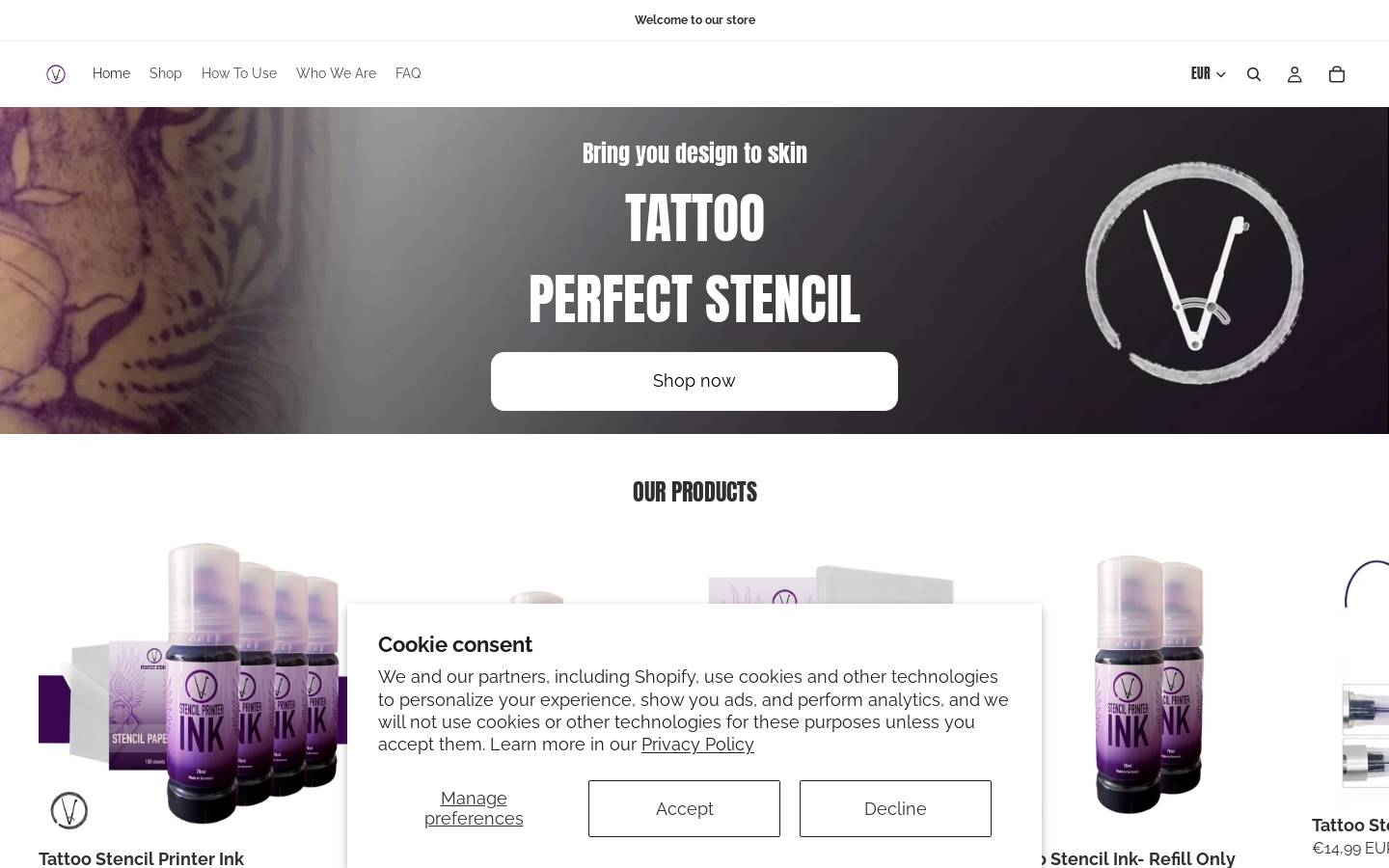perfectstencil.com homepage screenshot