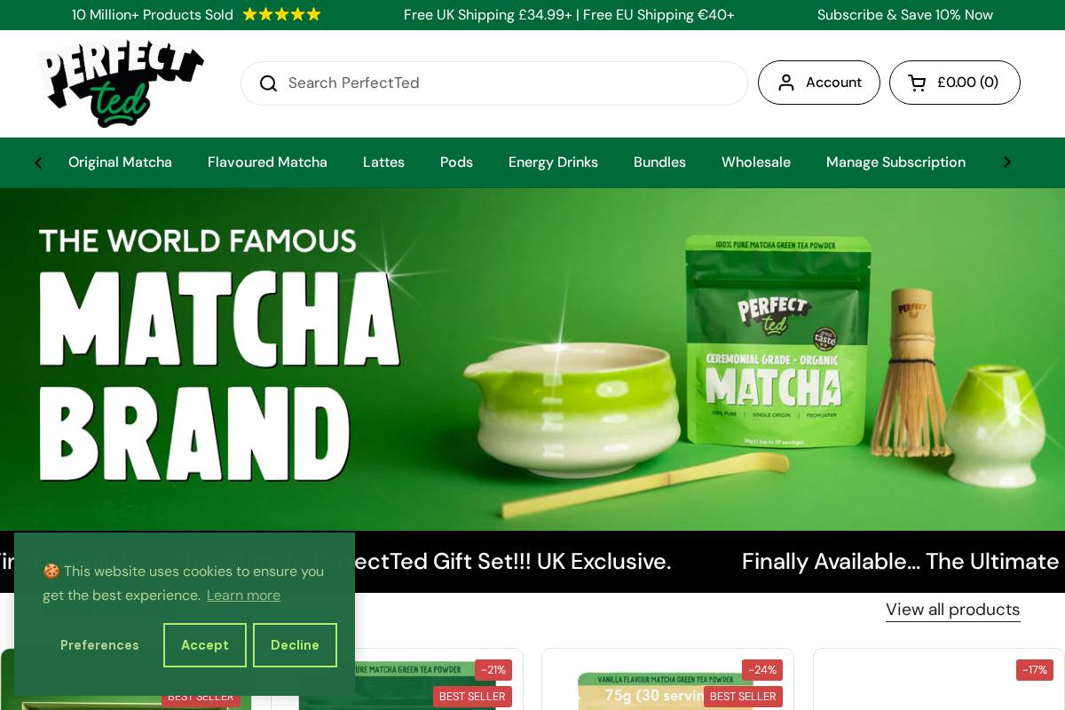 PerfectTed  homepage screenshot