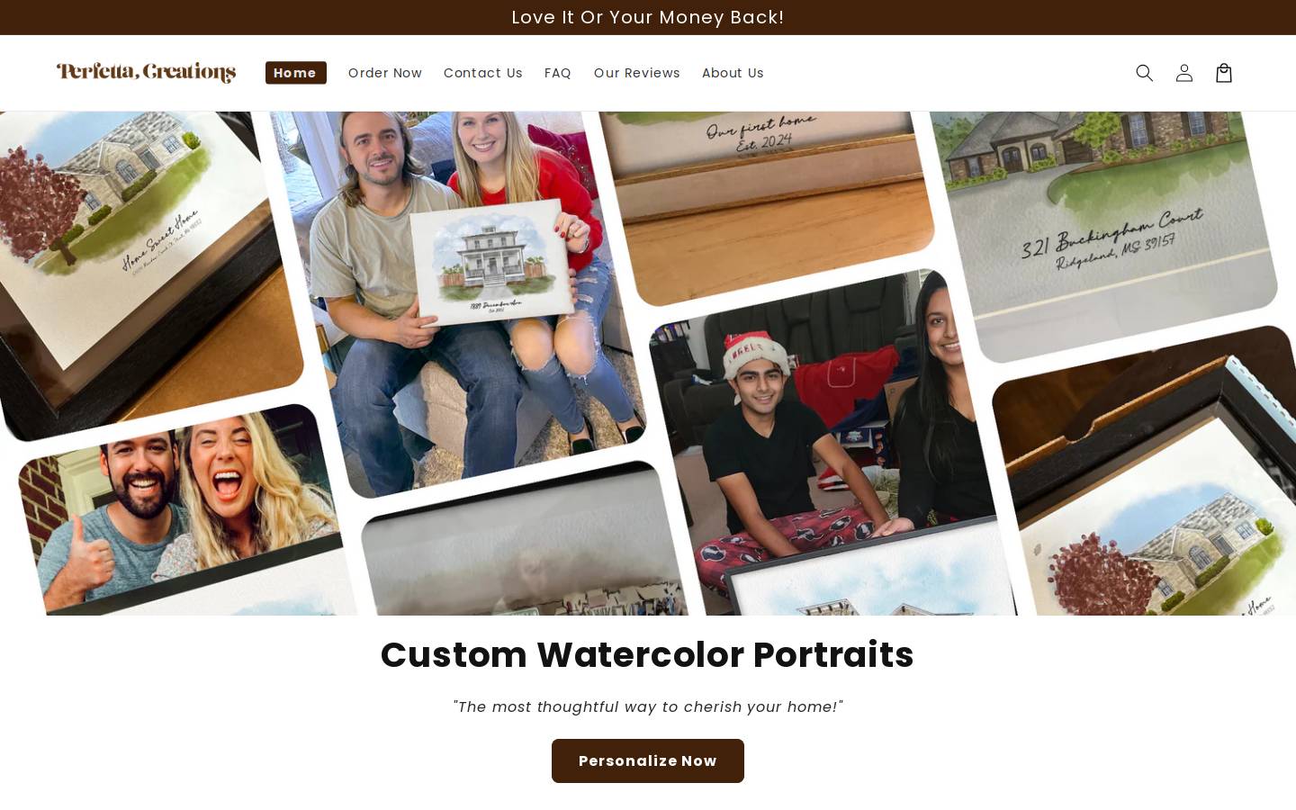 Perfettacreations homepage screenshot