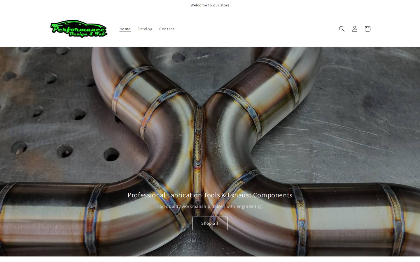 performancedesignfab.com homepage screenshot