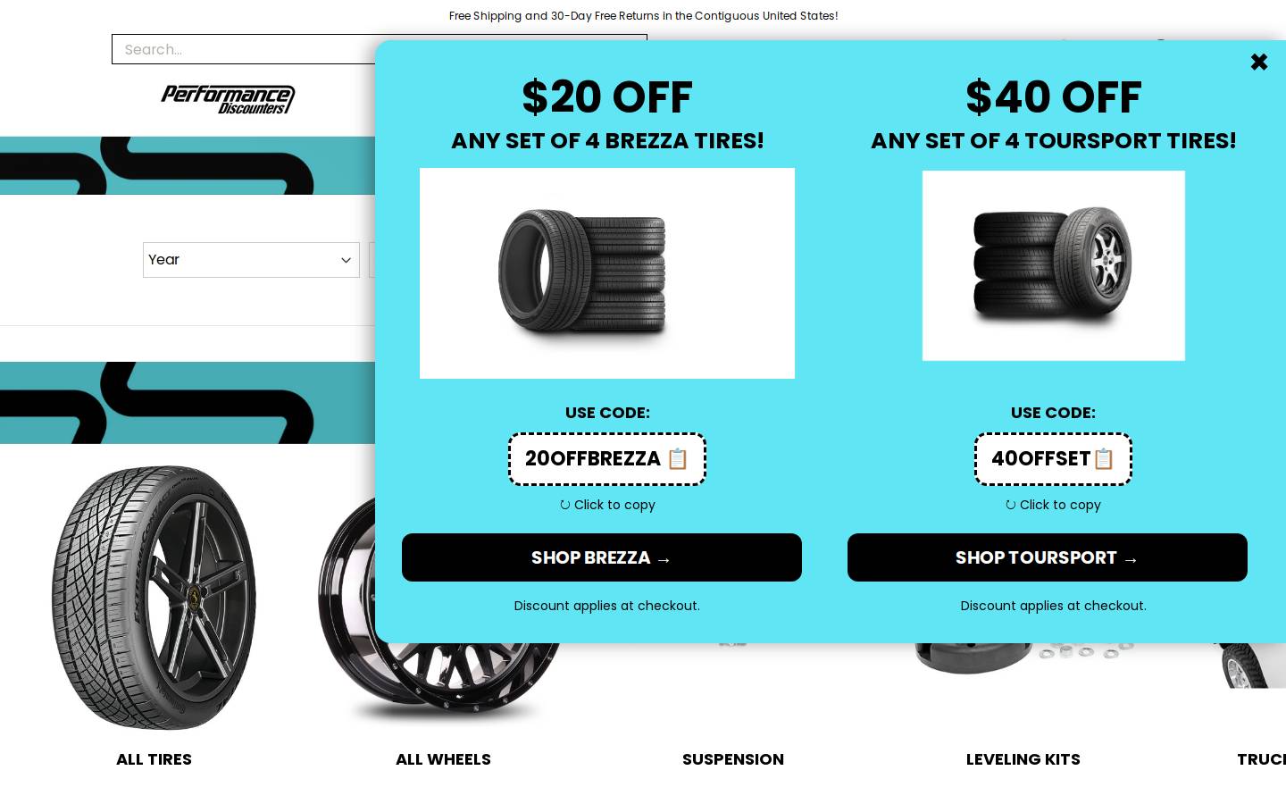 performancediscounters.com homepage screenshot