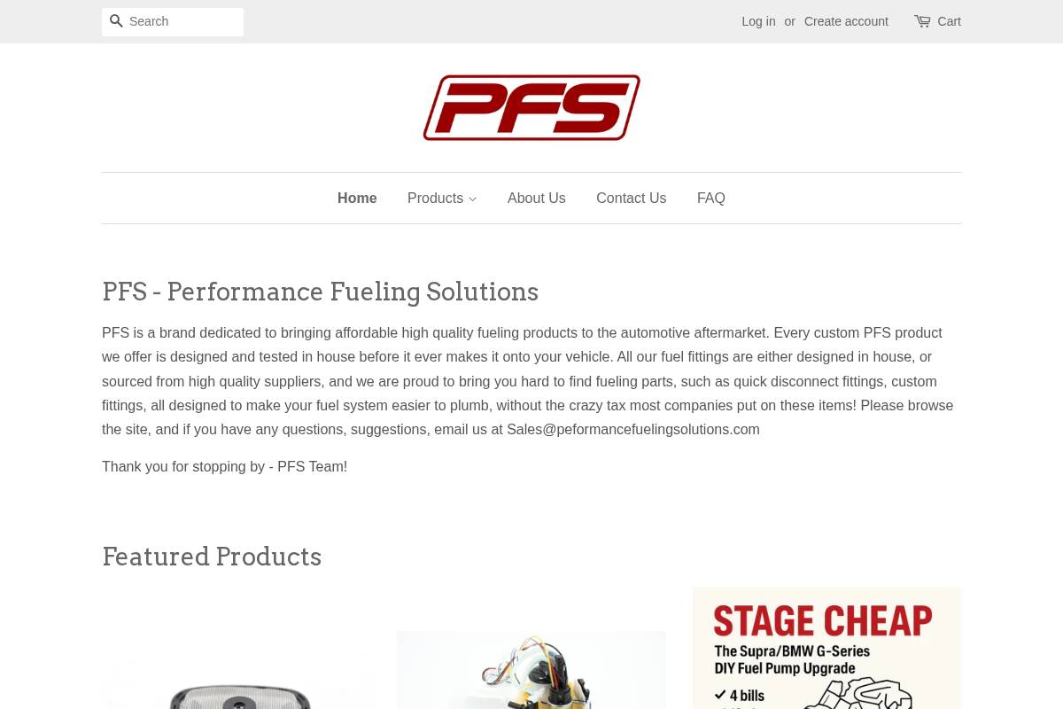 performancefuelingsolutions.com homepage screenshot