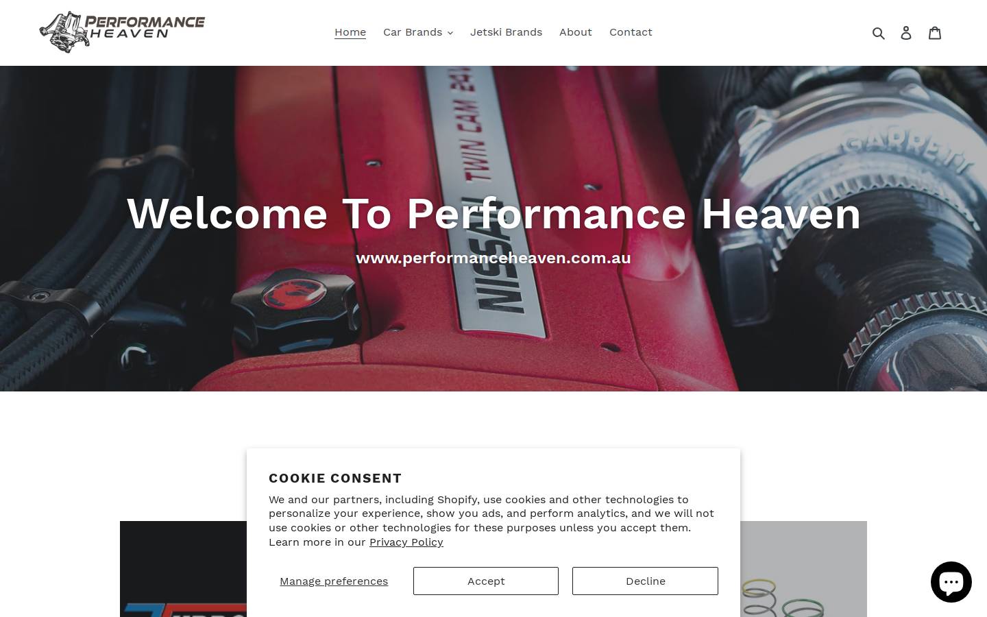 performanceheaven.com.au homepage screenshot