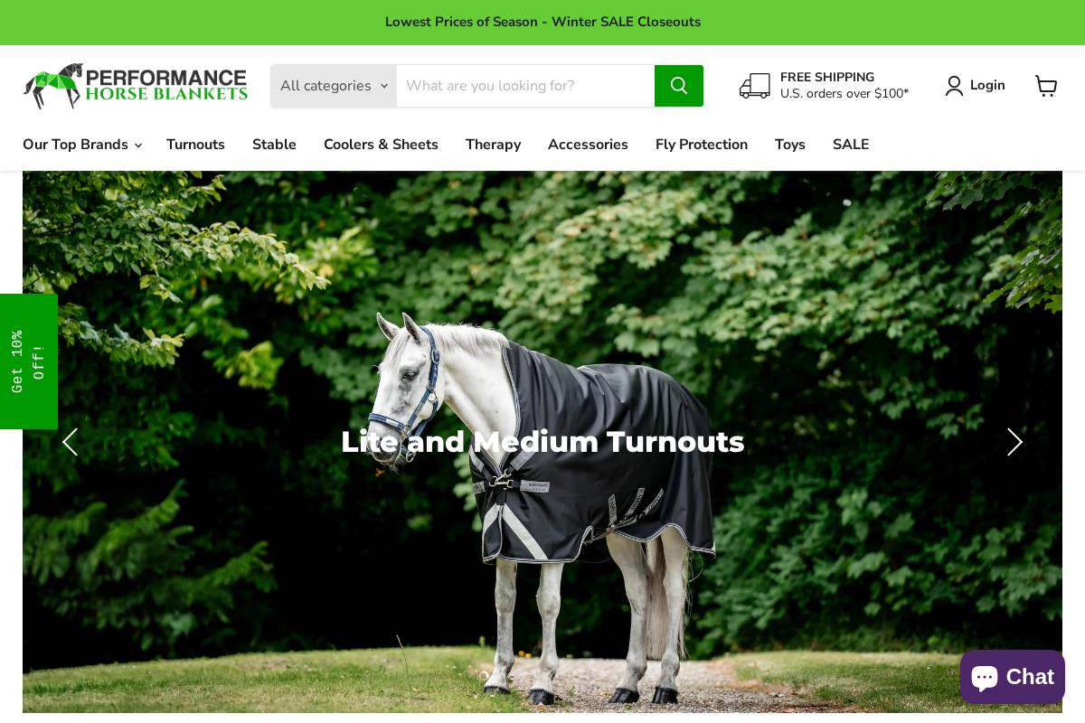 Performancehorseblankets homepage screenshot