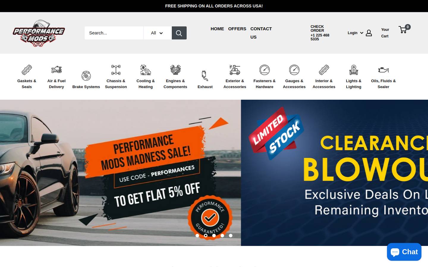 performancemods.com homepage screenshot