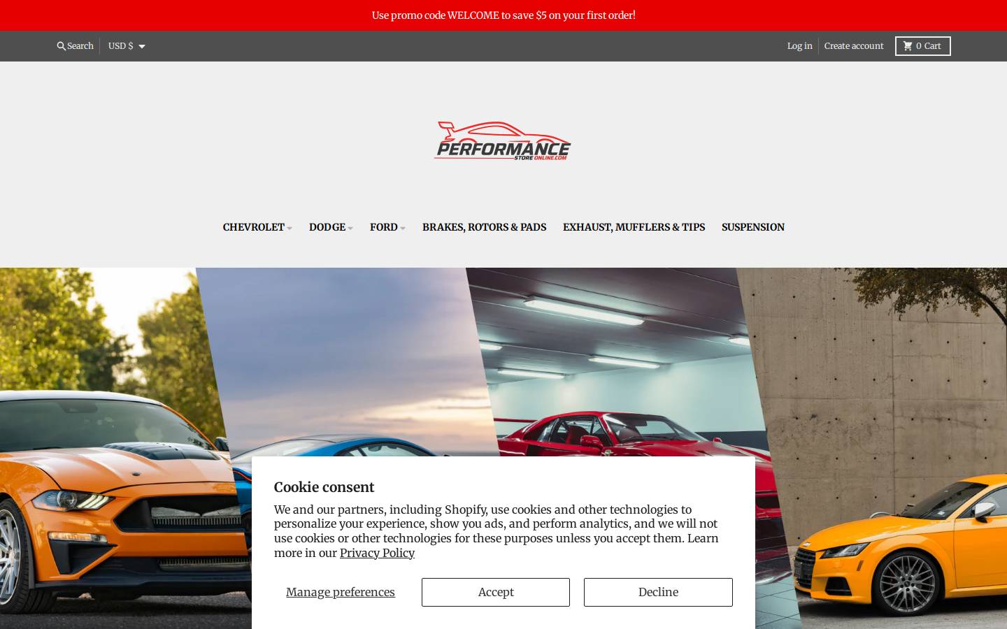 performancestoreonline.com homepage screenshot