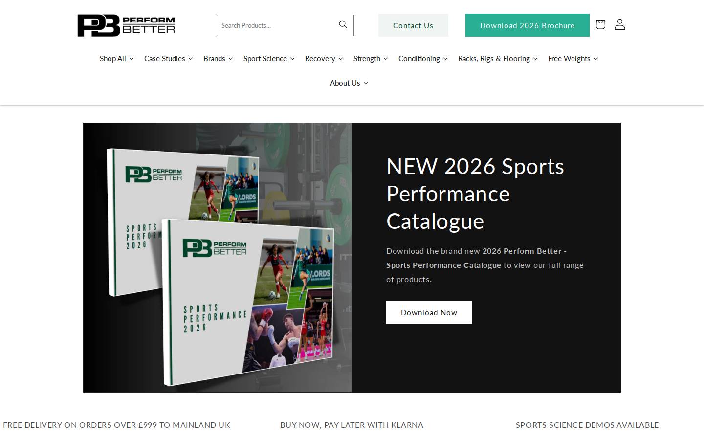 Perform Better UK homepage screenshot