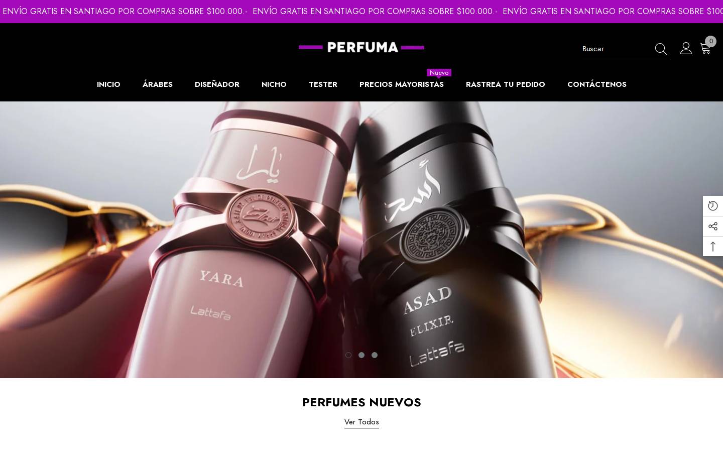 perfuma.cl homepage screenshot
