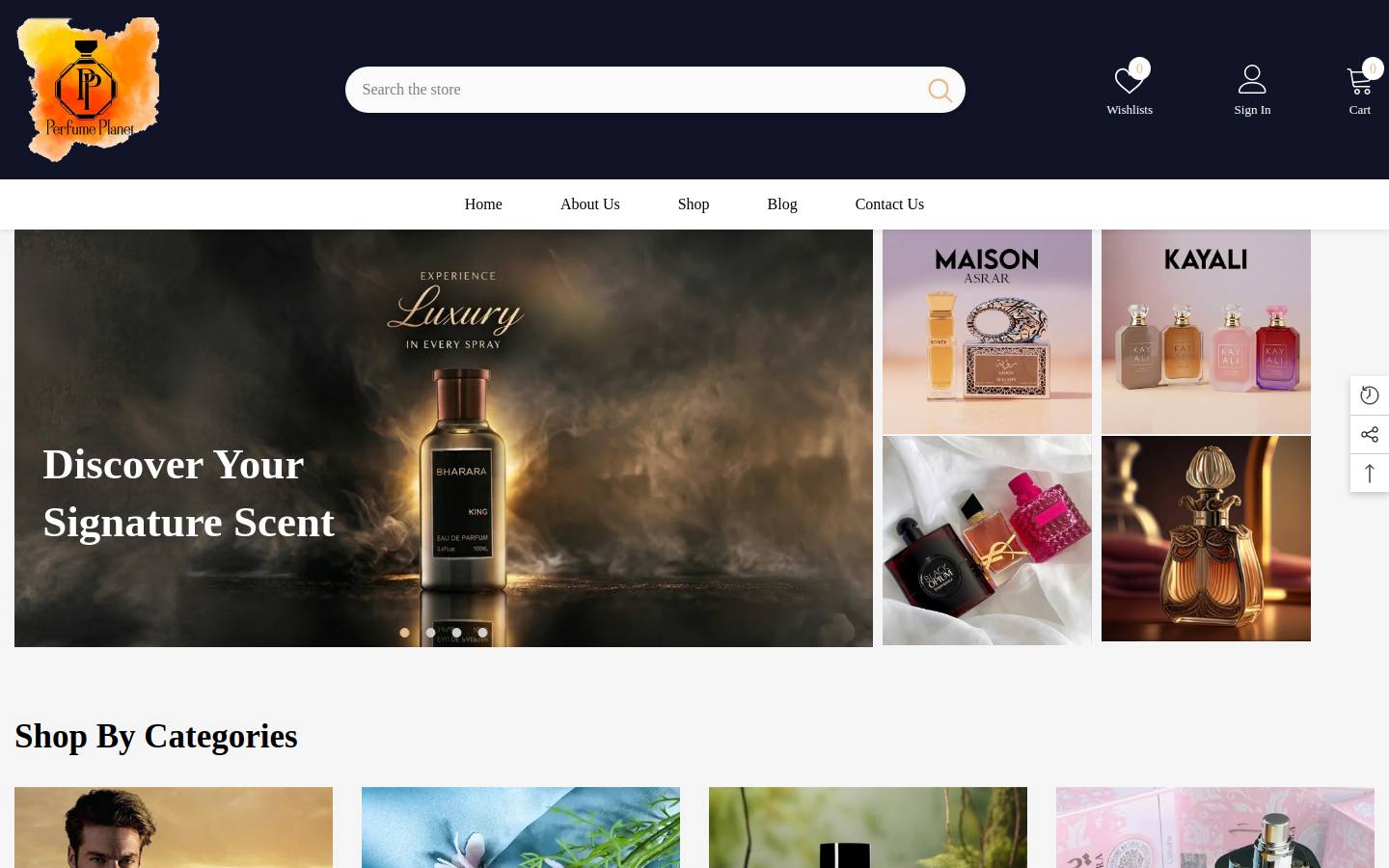 perfume-planet.com homepage screenshot