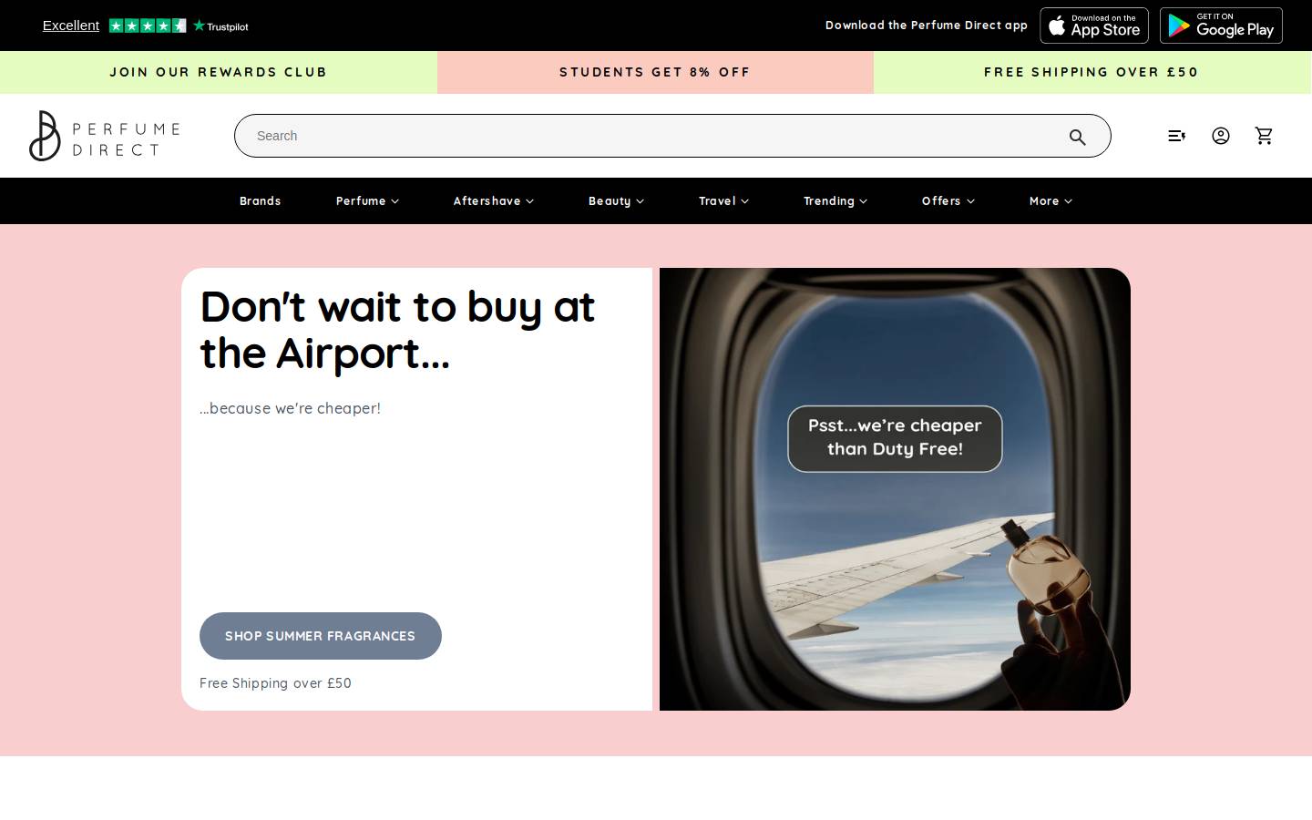 Perfume Direct homepage screenshot