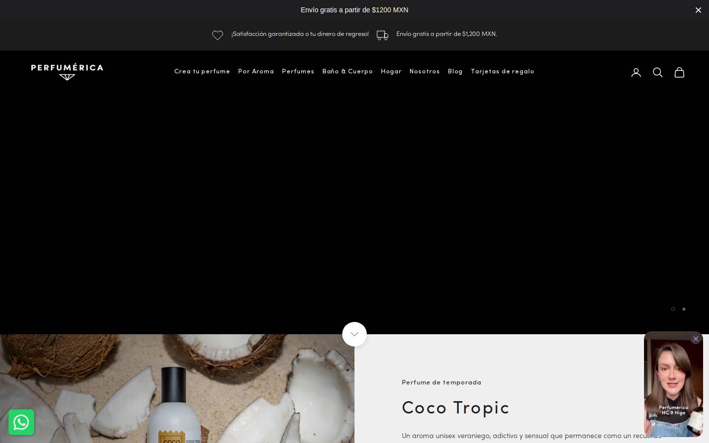 perfumerica.mx homepage screenshot