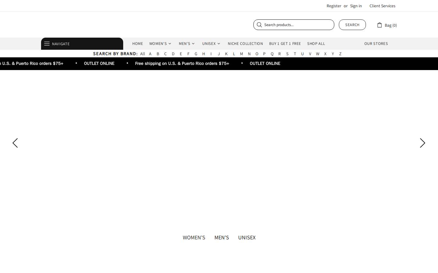 Perfumes 4U homepage screenshot