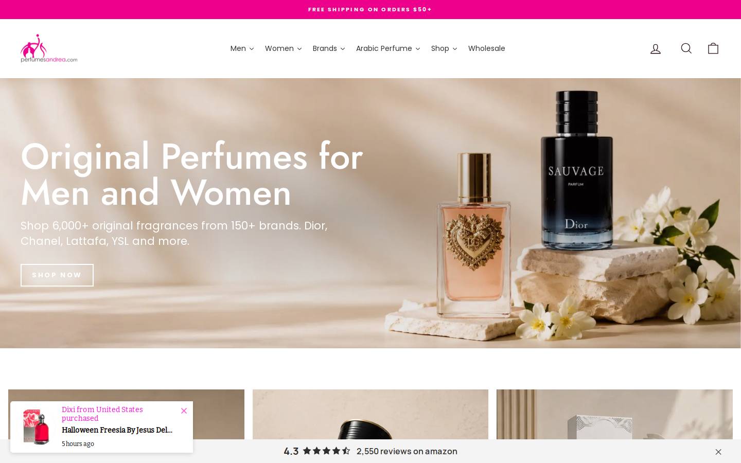 Perfumesandrea homepage screenshot