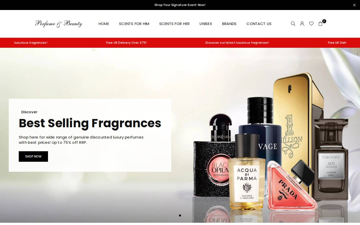 Perfume & Beauty Ltd. homepage screenshot