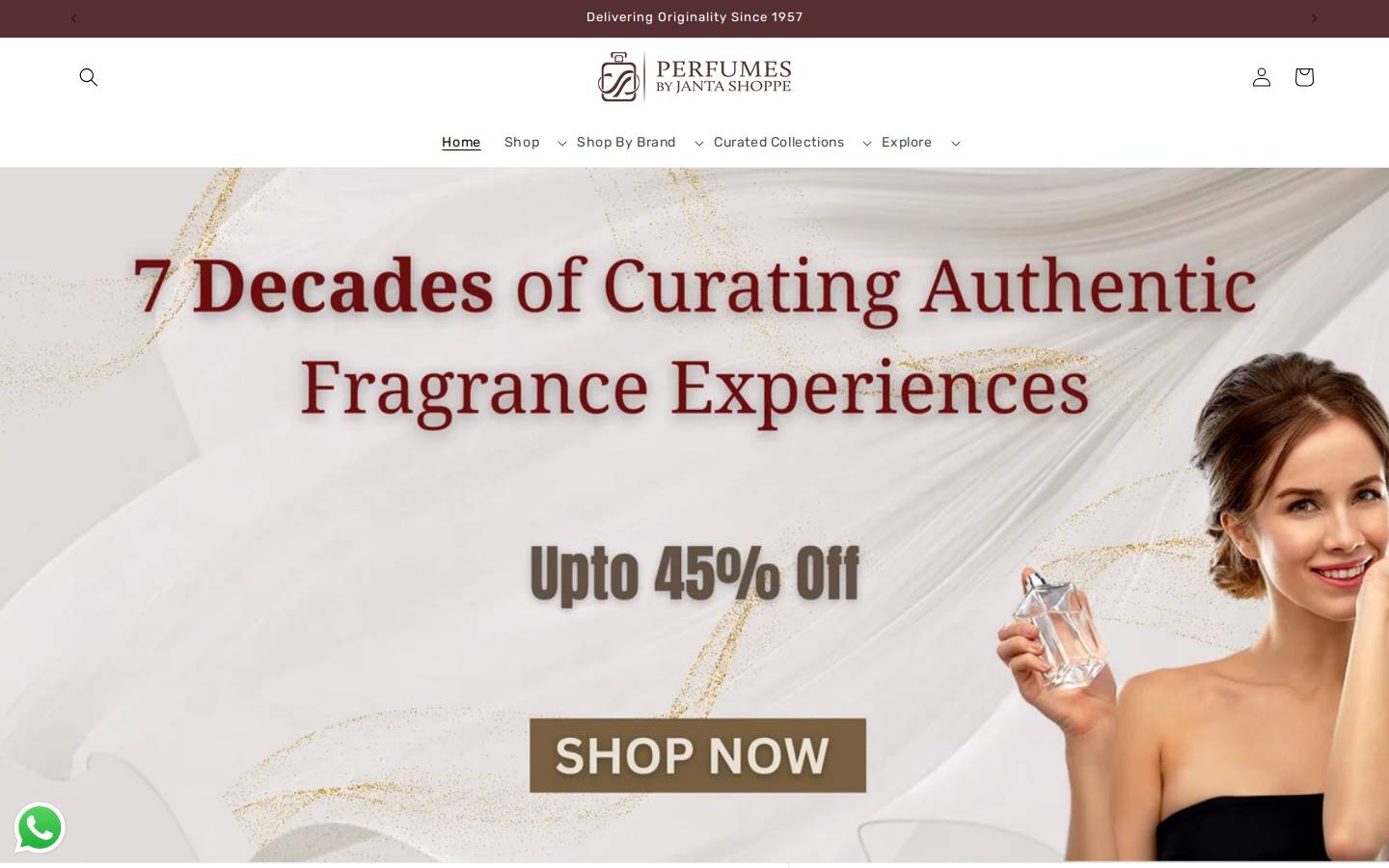 perfumesbyjs.com homepage screenshot