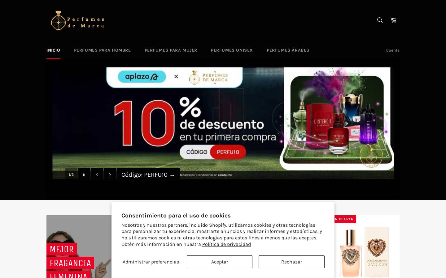 perfumesdemarca.com.mx homepage screenshot