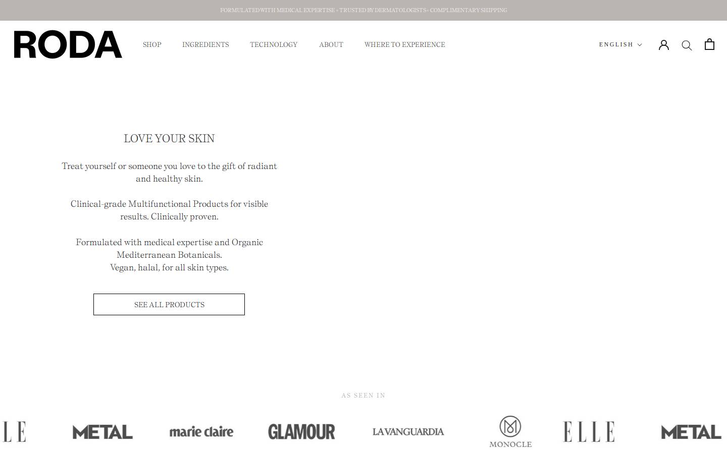 perfumesroda.com homepage screenshot