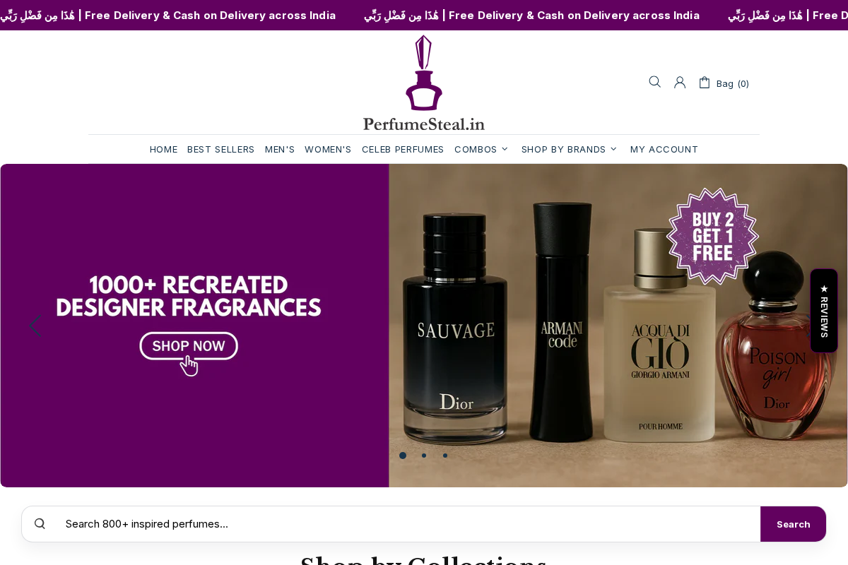 PerfumeSteal.in homepage screenshot