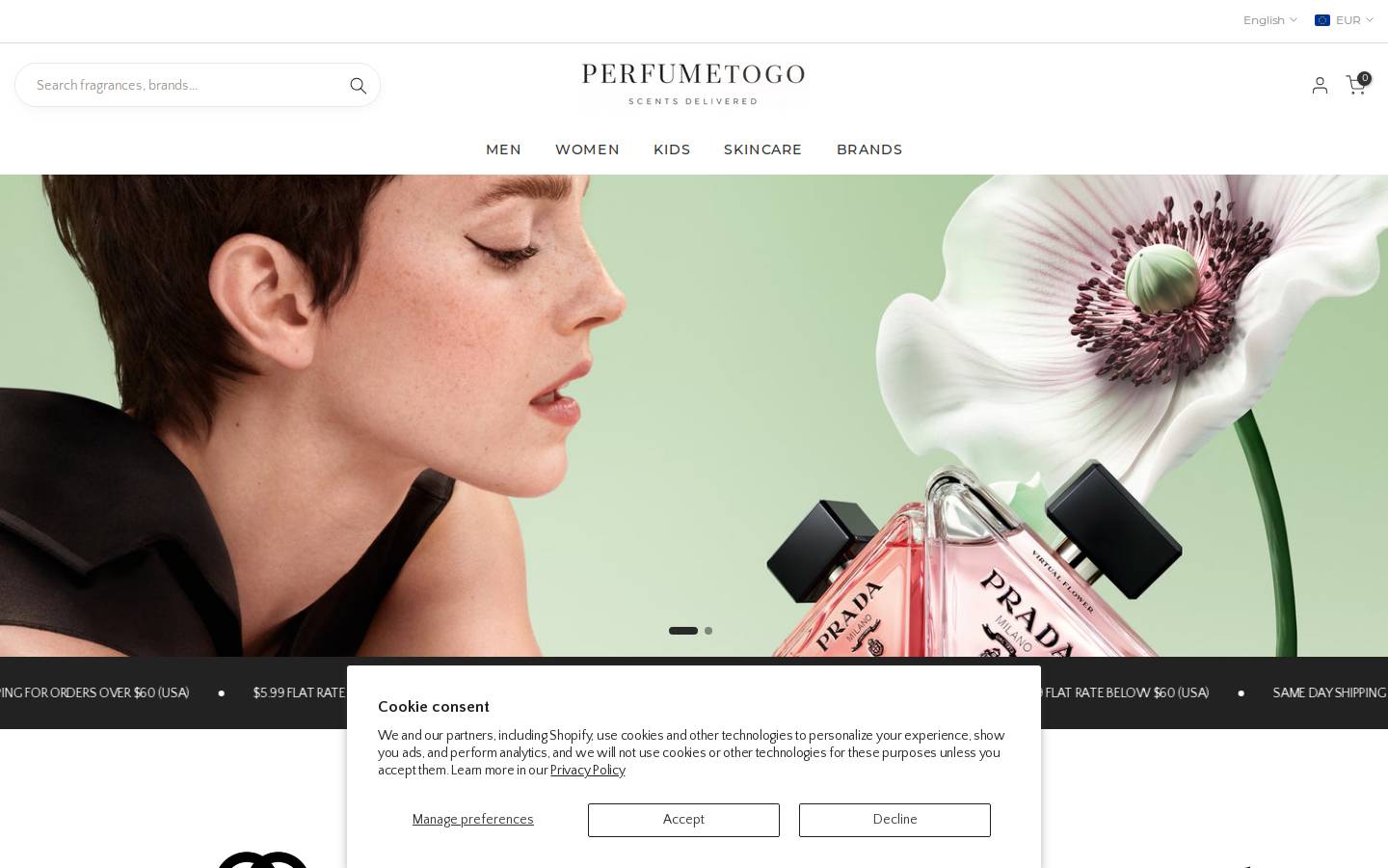 perfumetogo.com homepage screenshot