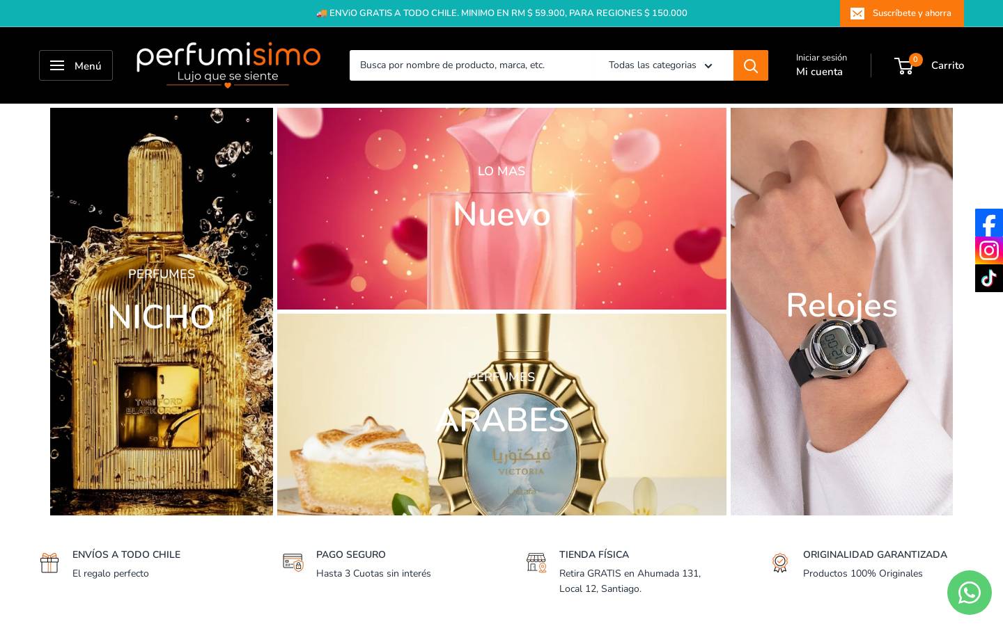 perfumisimo.cl homepage screenshot