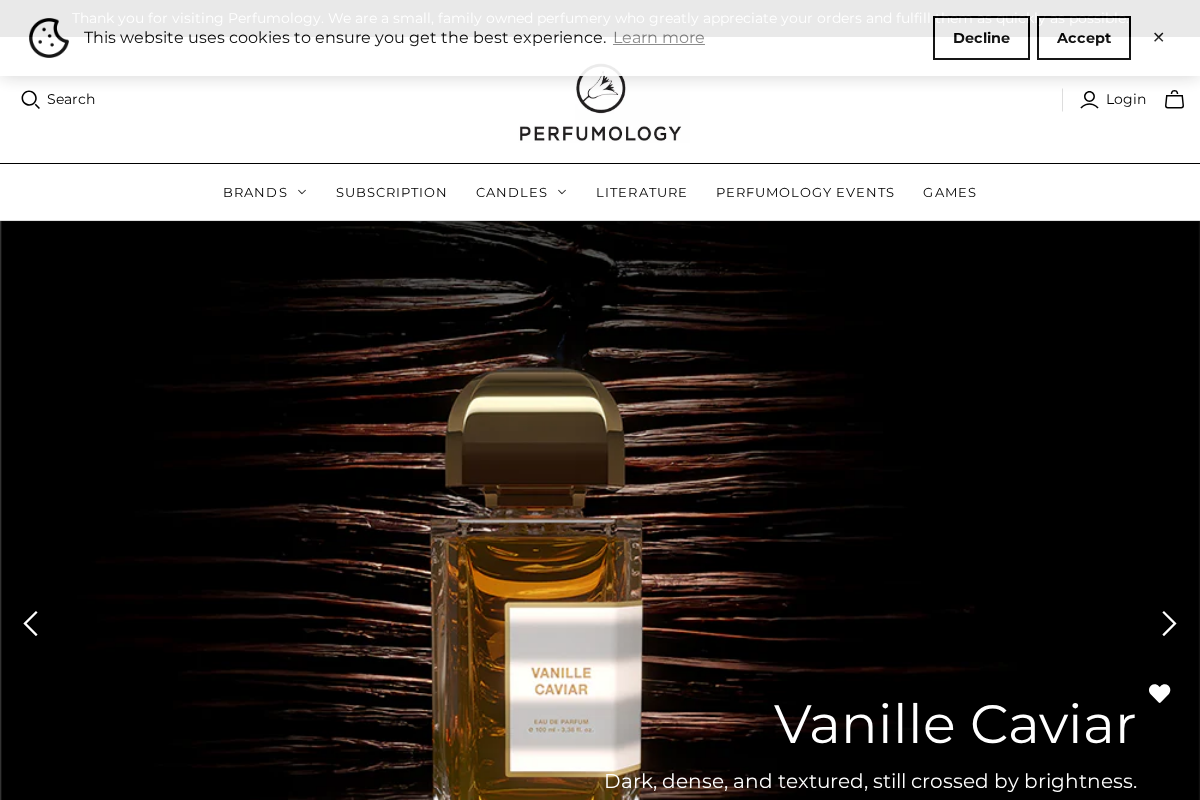 Perfumology homepage screenshot