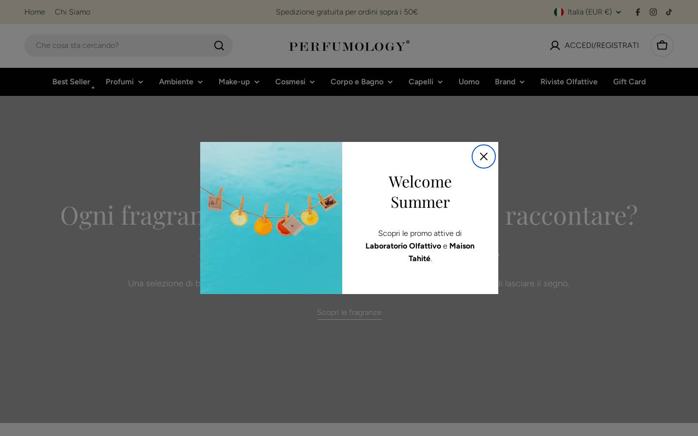 Perfumology homepage screenshot