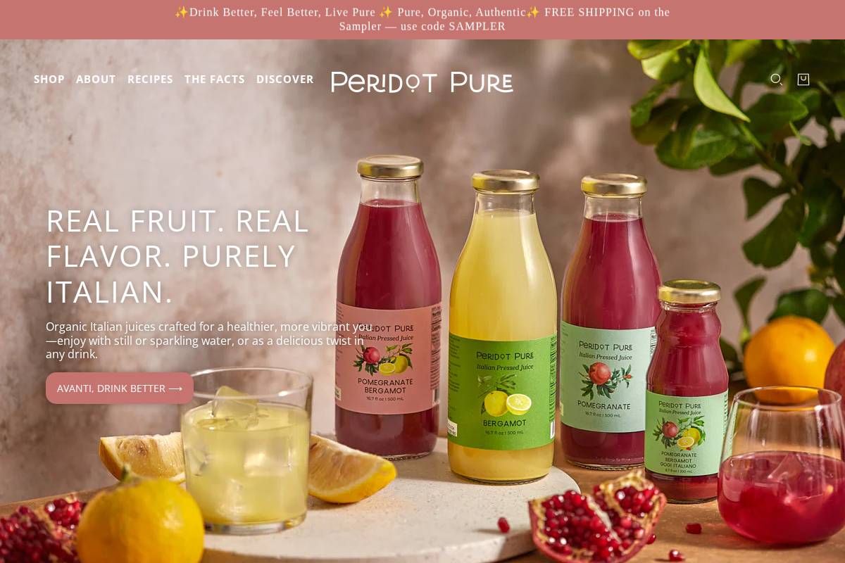 peridotpure.com homepage screenshot