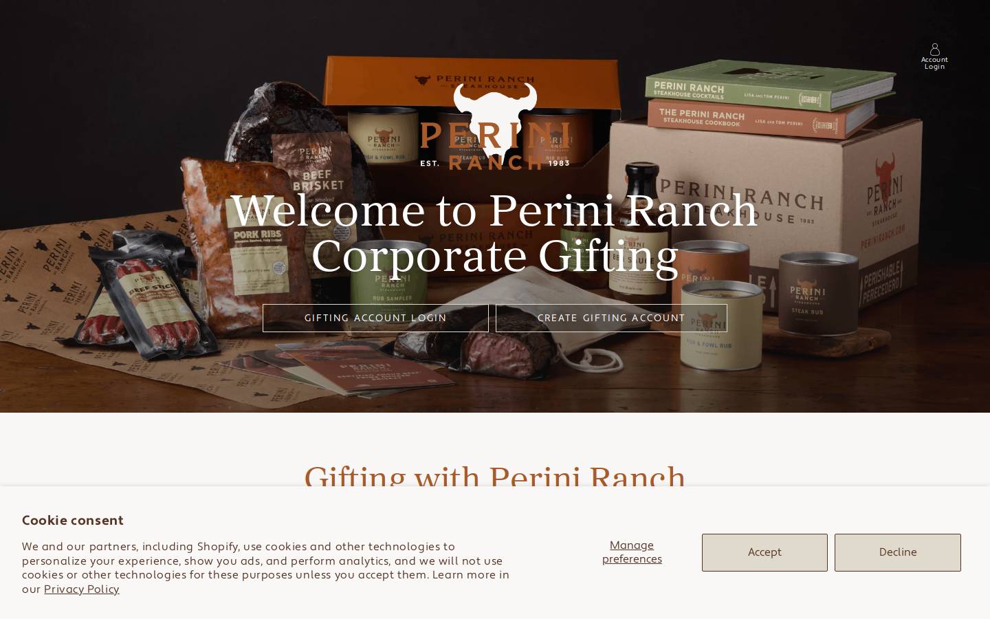 periniranchgifts.com homepage screenshot