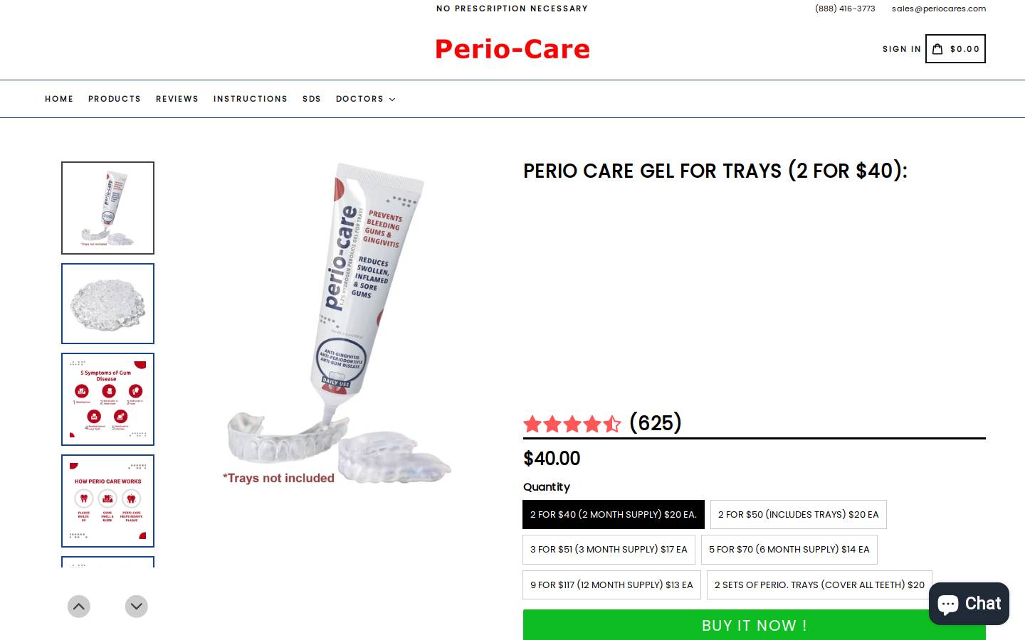 periocares.com homepage screenshot