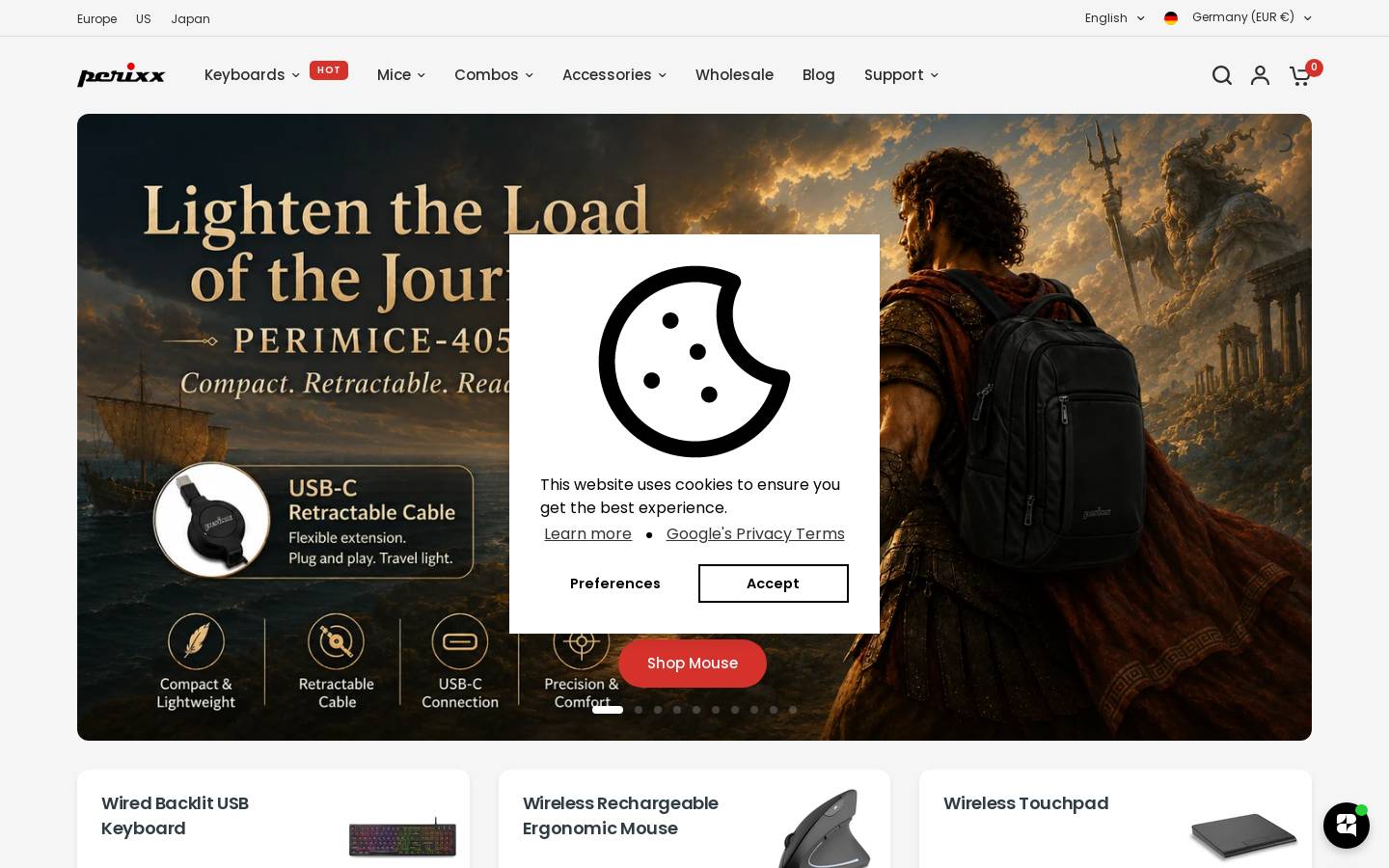 perixx.co.uk homepage screenshot