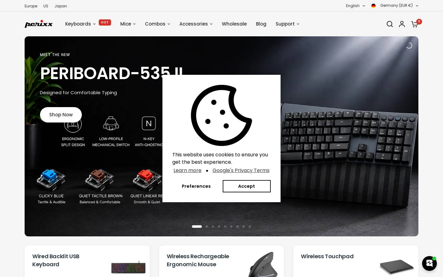 Perixx  homepage screenshot