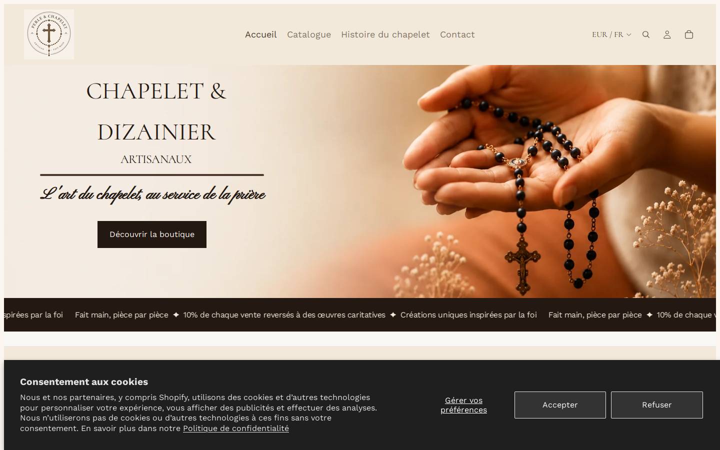 perlechapelet.com homepage screenshot