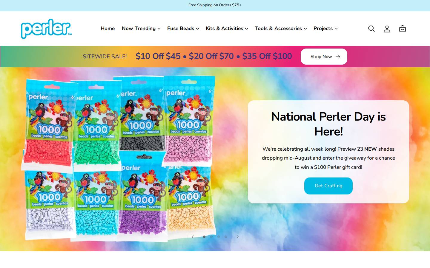 Perler homepage screenshot